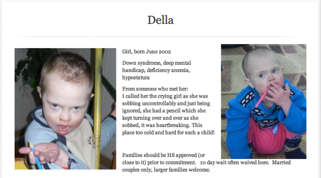 This a little girl is in an orphanage oversees; she needs a family.